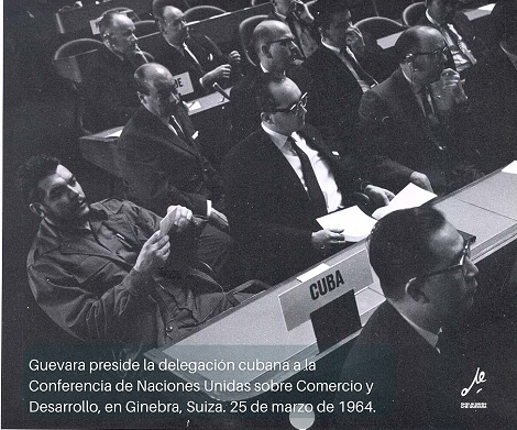 Che Guevara en la Conferencia de Naciones Unidas sobre Comercio y Desarrollo, en Ginebra, Suiza. 25 de marzo de 1964
